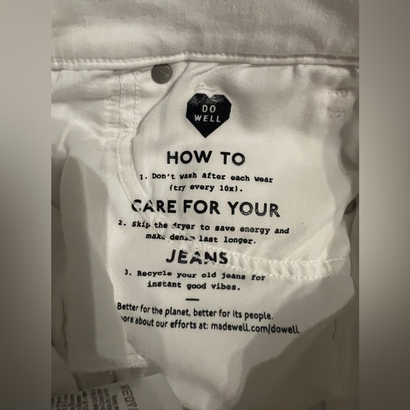 Madewell NWOT 10” Pure White High Rise Skinny Jeans Size 27 - Picture 11 of 14